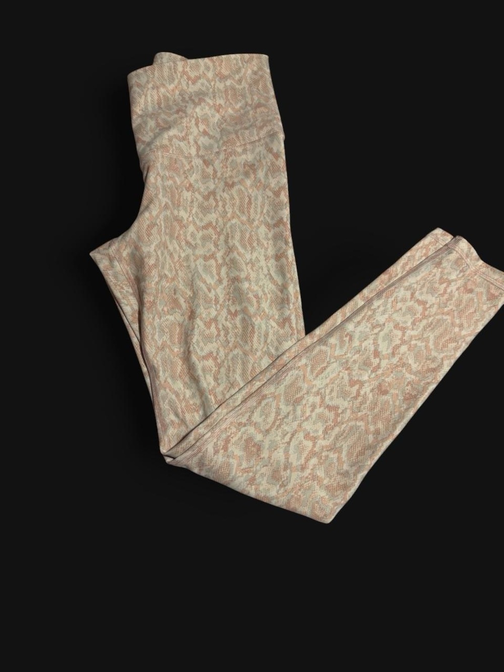 Old Navy Pink and Cream Snake-Print High-Rise Leggings